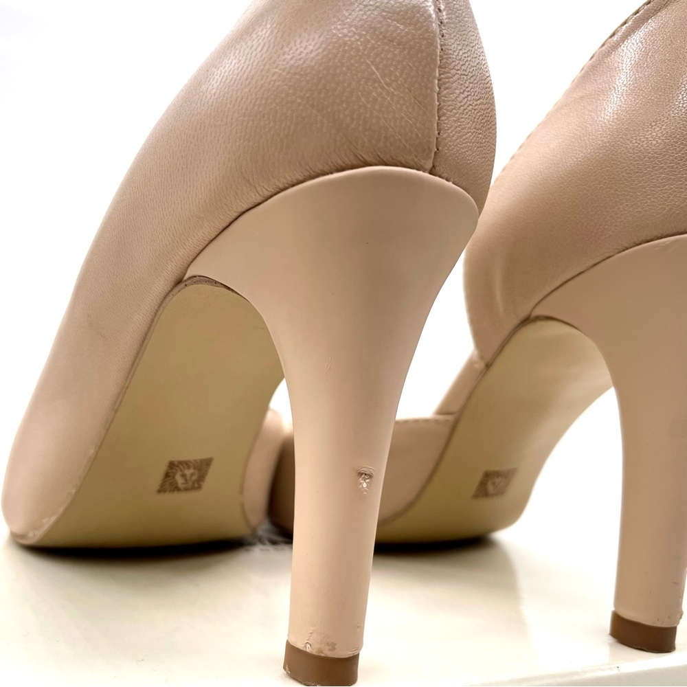 Anne Klein Akoctavie Nude Peep Toe Heels 7.5 - Picture 3 of 6